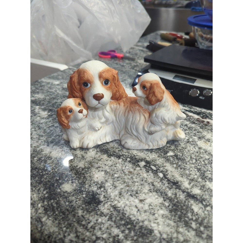 Vintage HOMCO COCKER SPANIEL DOG FAMILY FIGURINE Puppies #1434